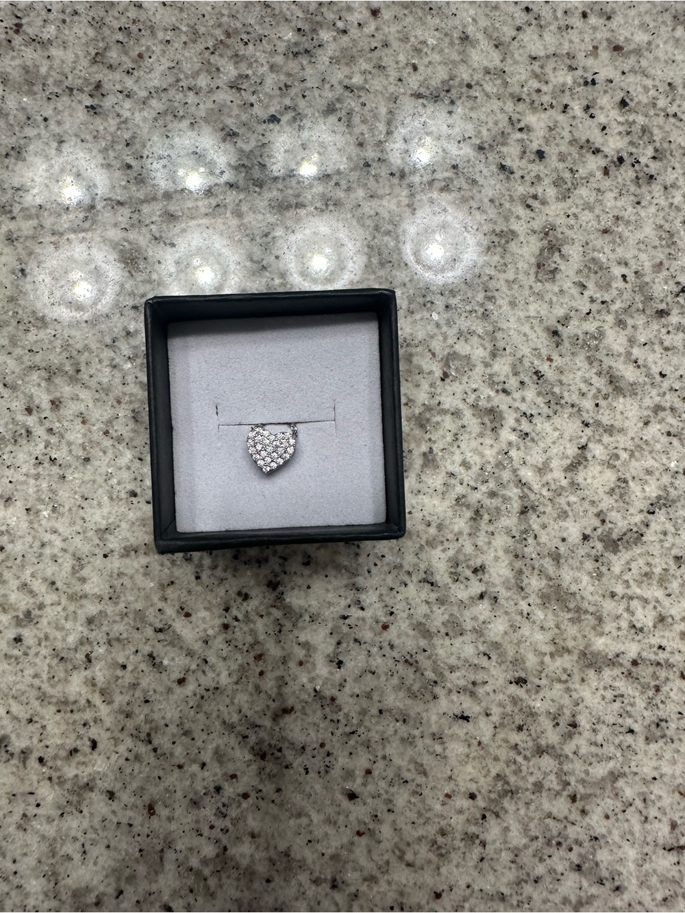 Heart Pavé Pendant Necklace in Silver
